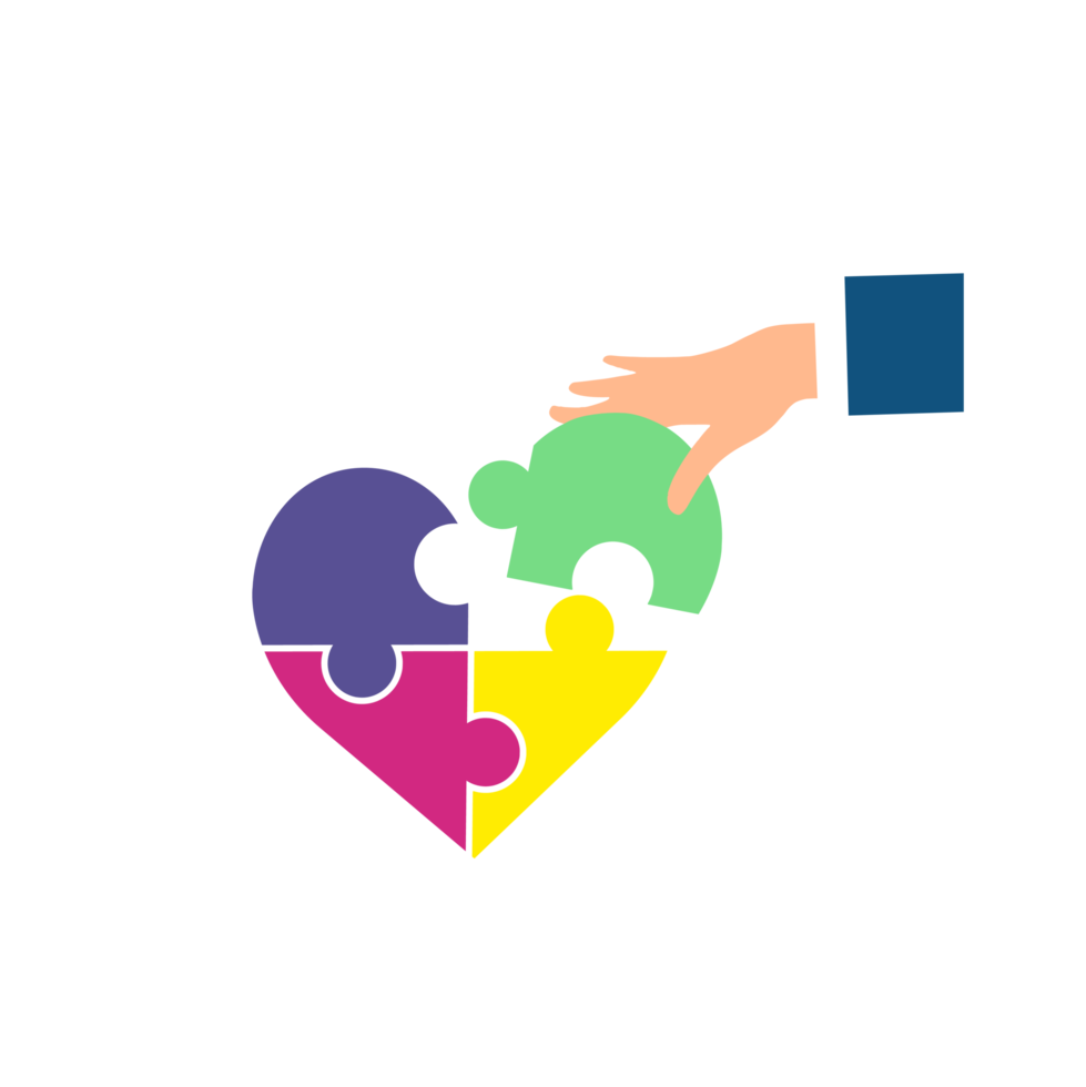 Heart and feelings puzzle png