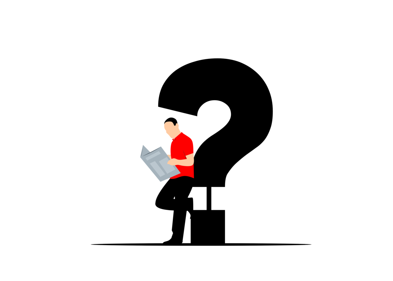 Free Question mark and man holding Newspaper 16389923 PNG with Transparent  Background