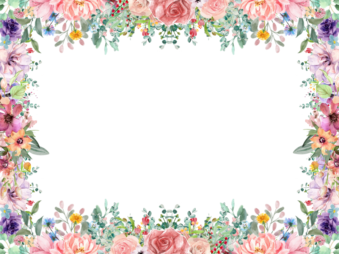 Flower decorative frame png