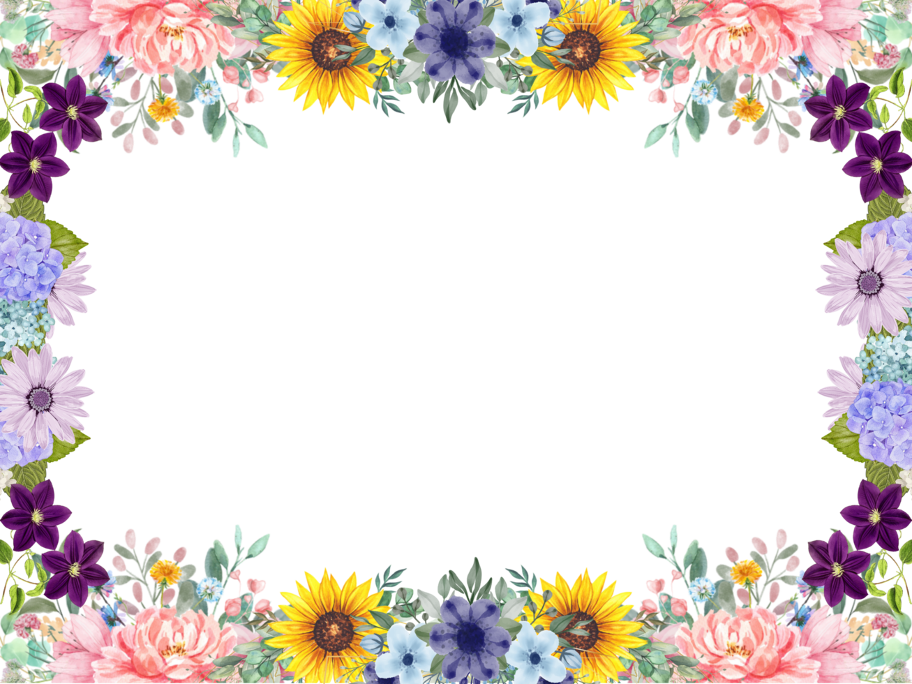 Flower decorative frame png