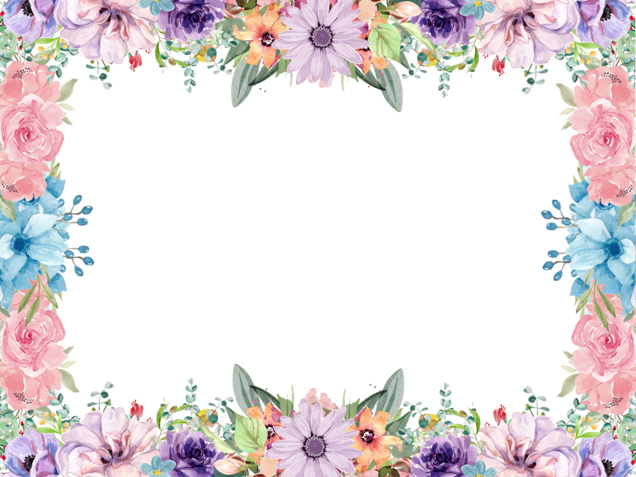 Flower decorative frame png