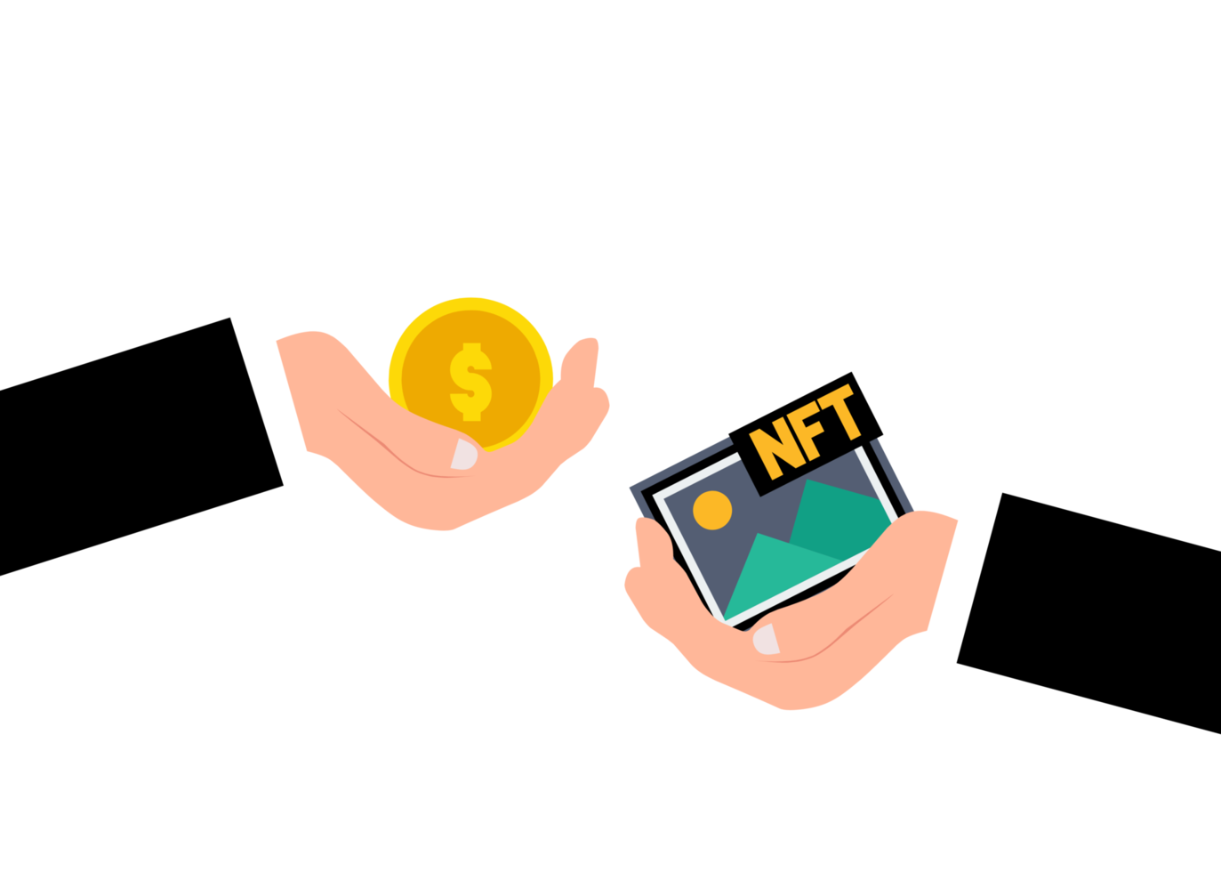 Selling and buying nft png