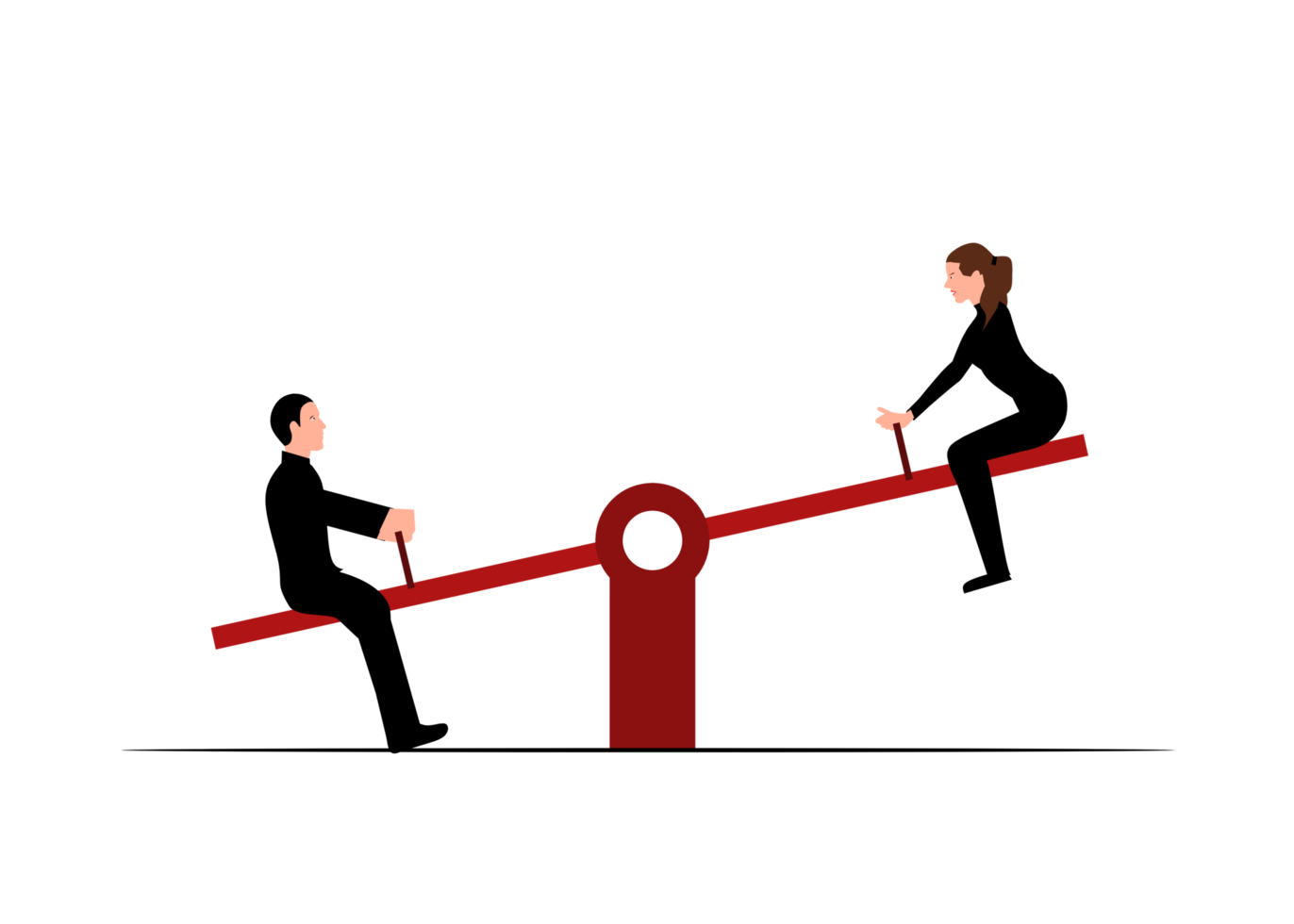 Couple play Seesaw game png