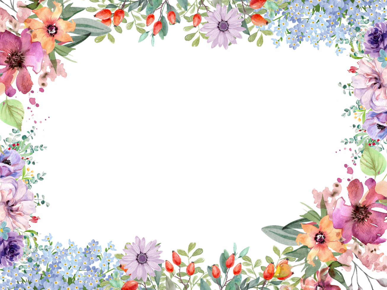 Flower decorative frame png