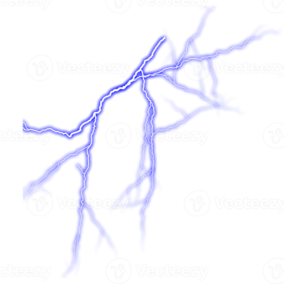 Element Blue Lightning flash Thunderbolt isolated PNG