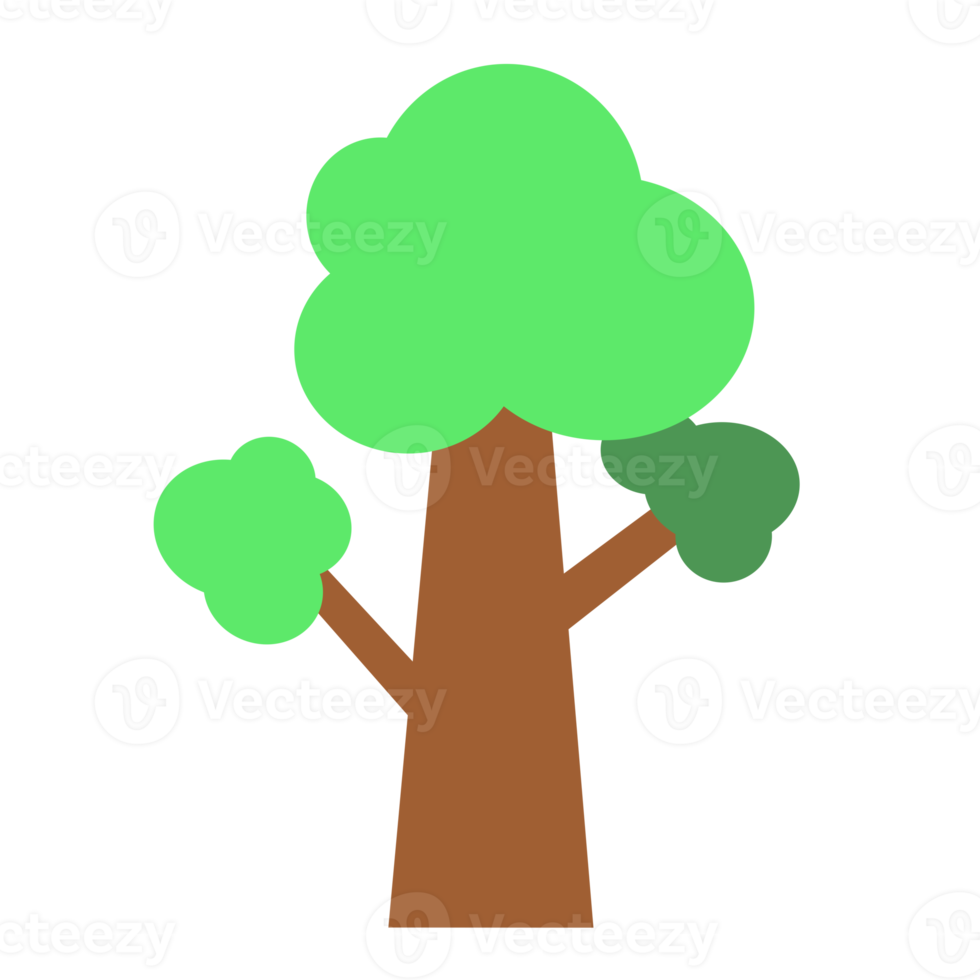 dessin animé arbre vert élément png