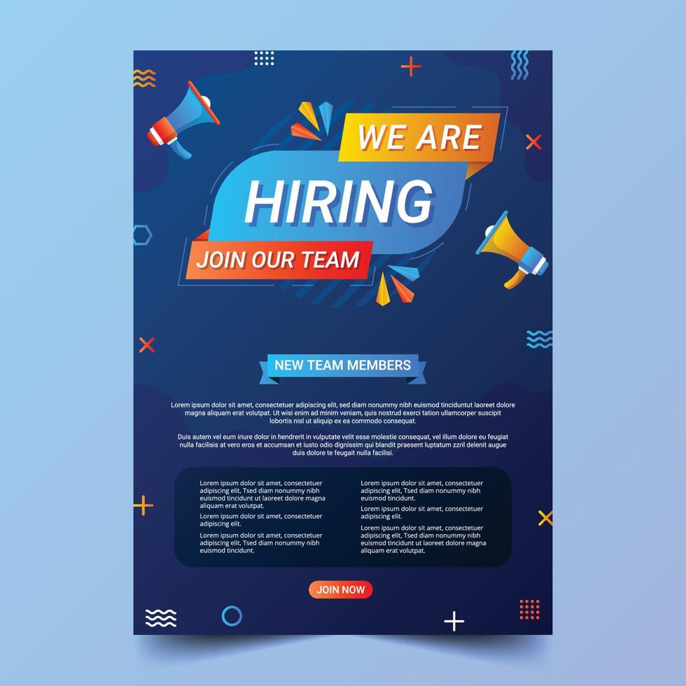Recruitment Poster Template vector