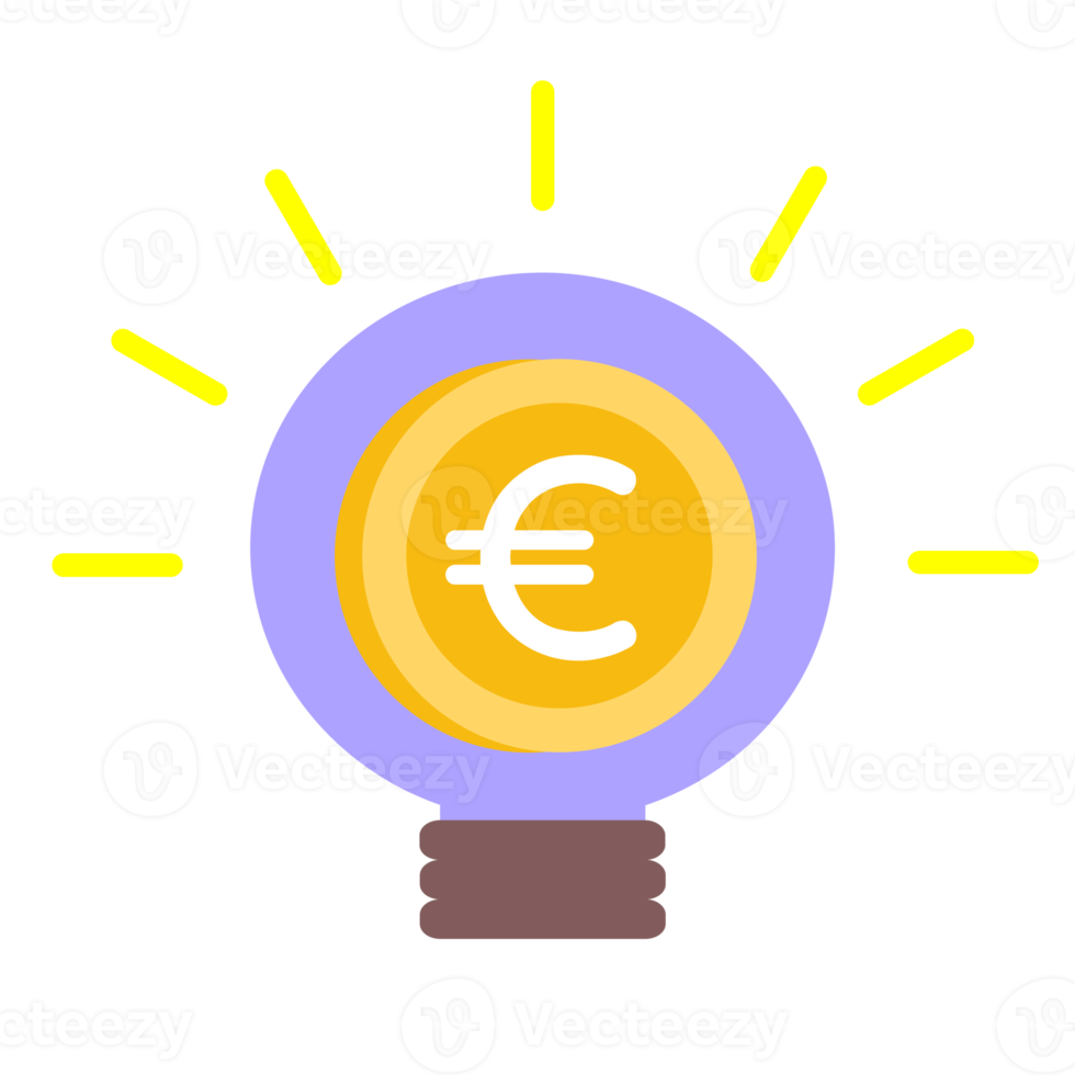 ícone de moeda de euro em luzes para economia e financeira png