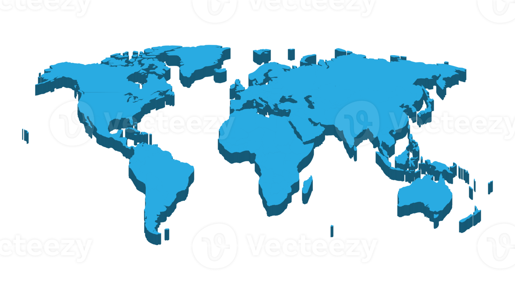 World map template with continents, North and South America, Europe and Asia, Africa and Australia png