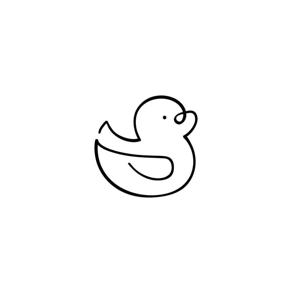 diseño de icono de estilo de línea de pato de goma vector