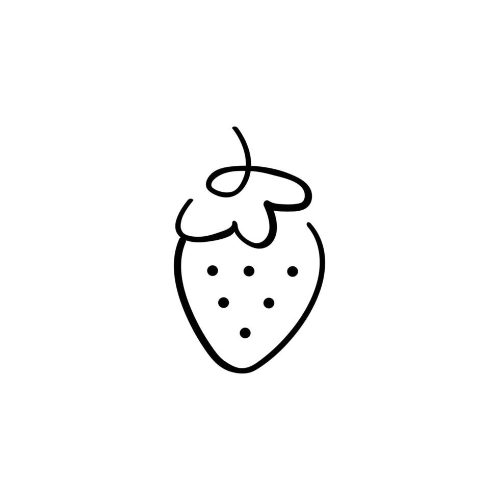 Strawberry Line Style Icon Design 16393038 Vector Art at Vecteezy