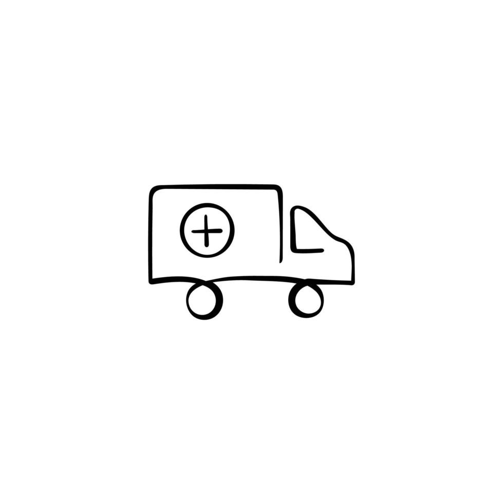 diseño de icono de estilo de línea de ambulancia vector