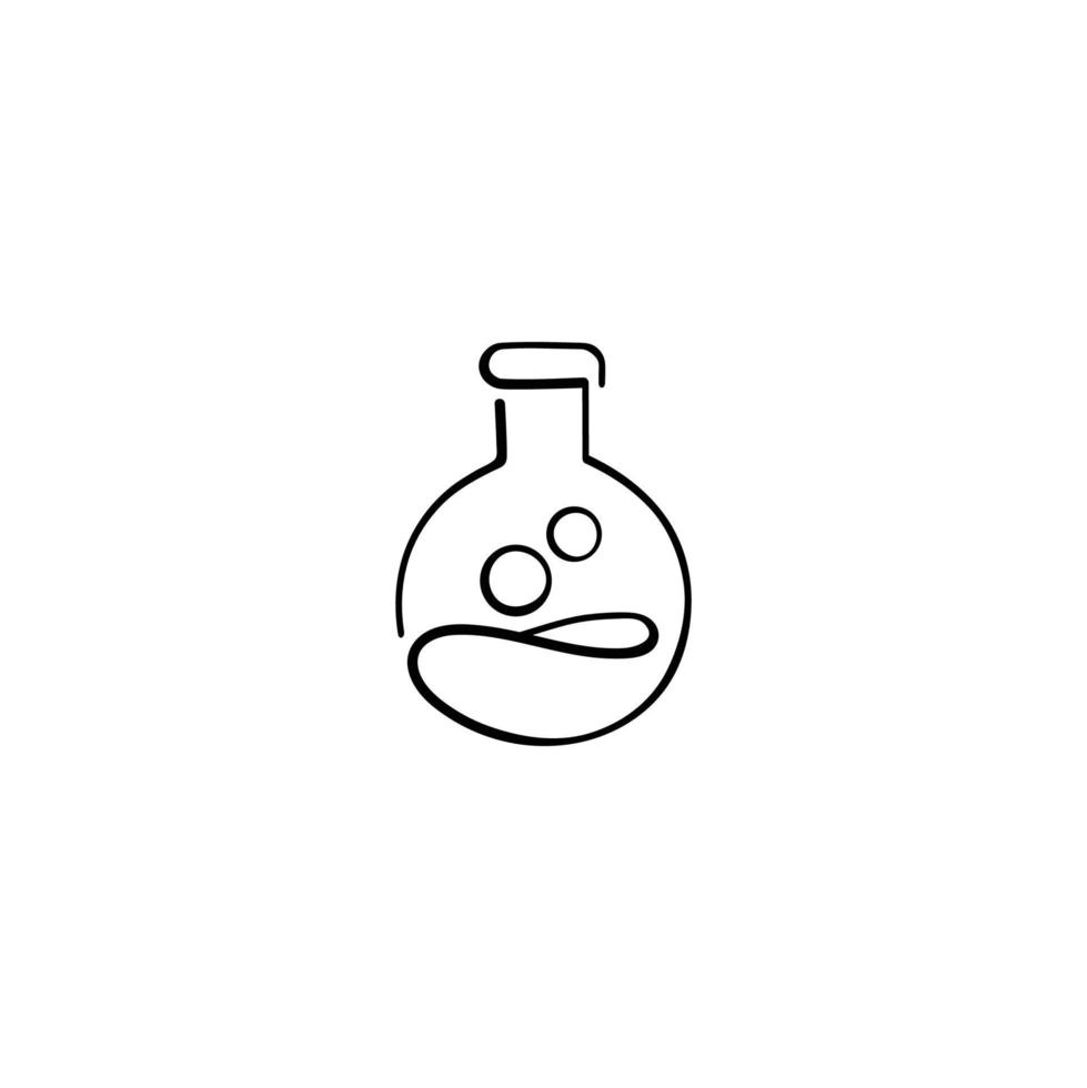 Volumetric Flask Line Style Icon Design vector