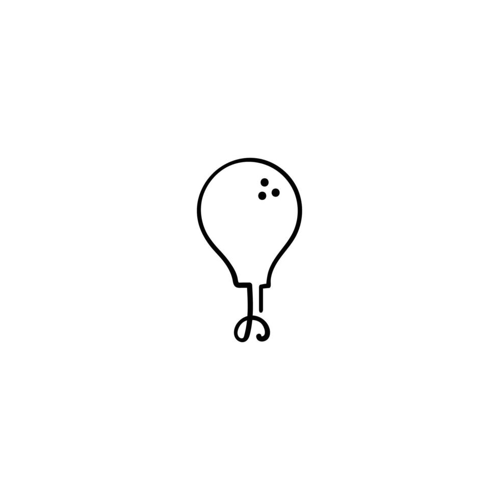 Fried Chicken Line Style Icon Design vector