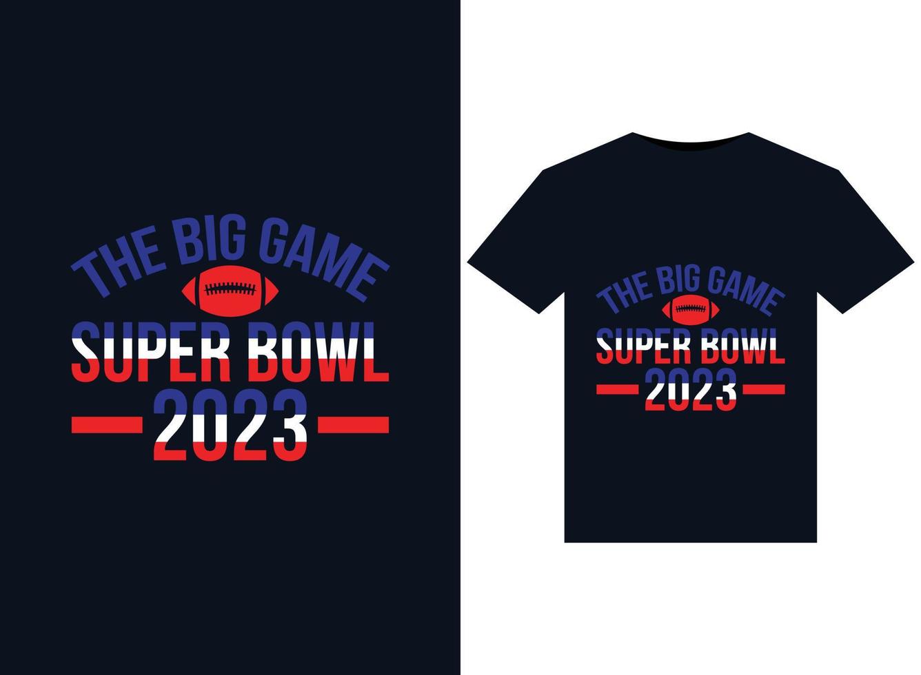 las ilustraciones del gran juego super bowl 2023 para el diseño de camisetas listas para imprimir vector