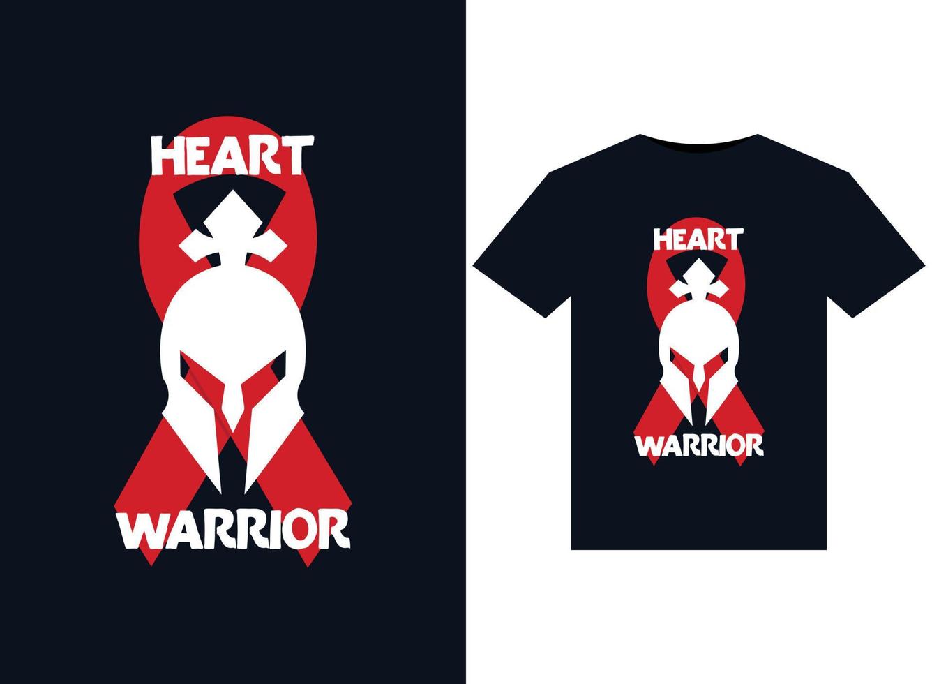 Heart Warrior illustrations for print-ready T-Shirts design vector