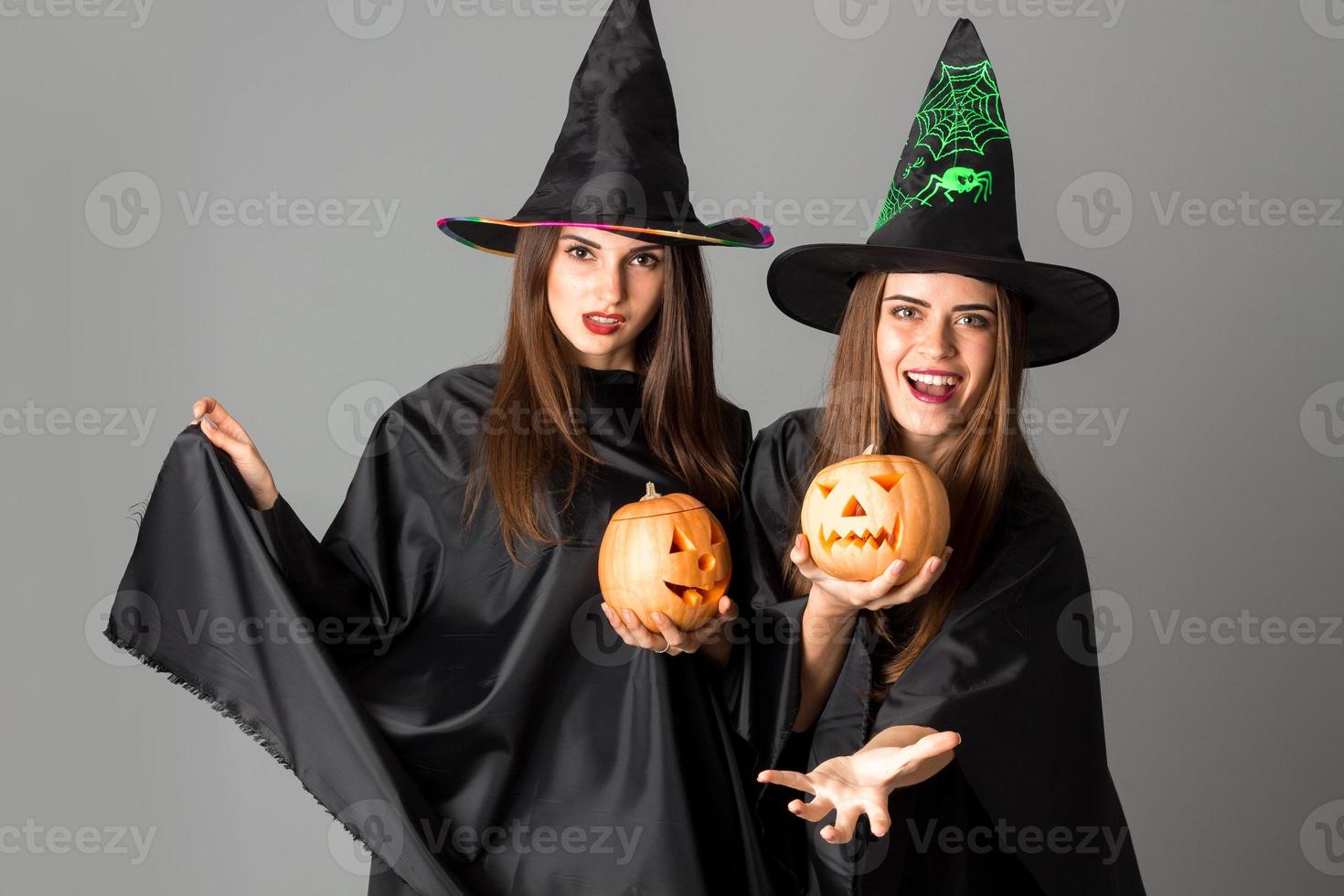 beautiful young women in halloween style photo