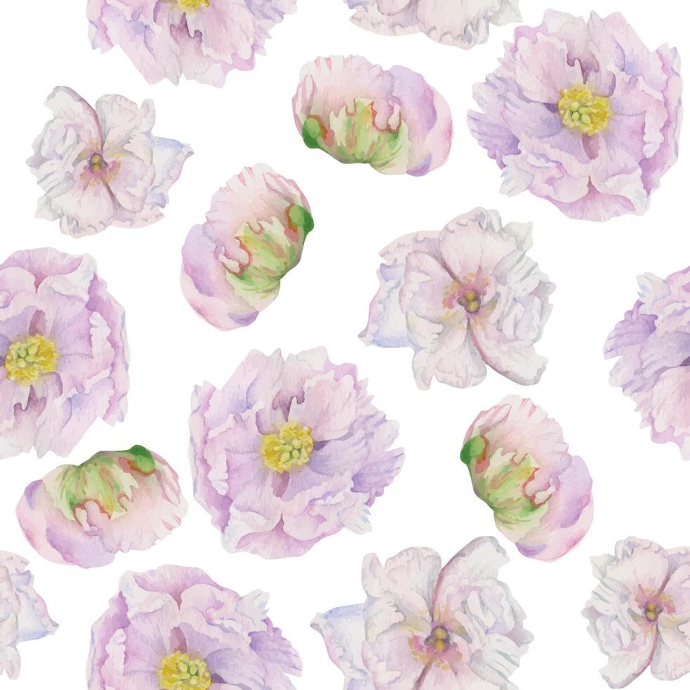 Watercolor circle frame arrangement with hand drawn delicate pink peony flowers, buds and leaves. Isolated on white background. For invitations, wedding, love or greeting cards, paper, print, textile vector