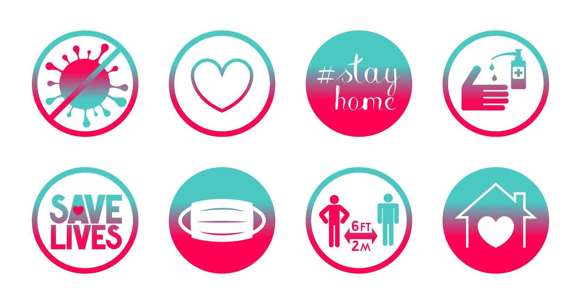 Set of Coronavirus Epidemic Related Icons vector