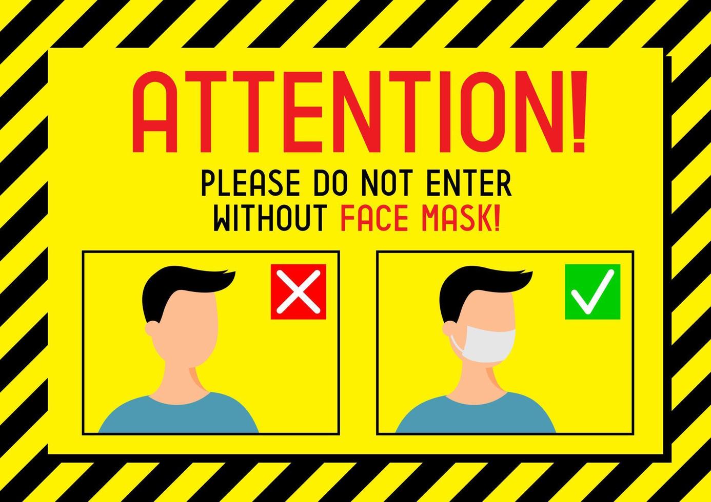 Poster about the Obligation to Wear Face Masks vector