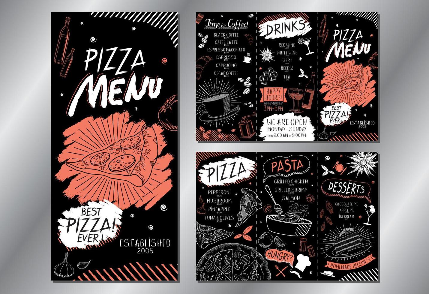 Vintage Italian Restaurant Menu Template vector