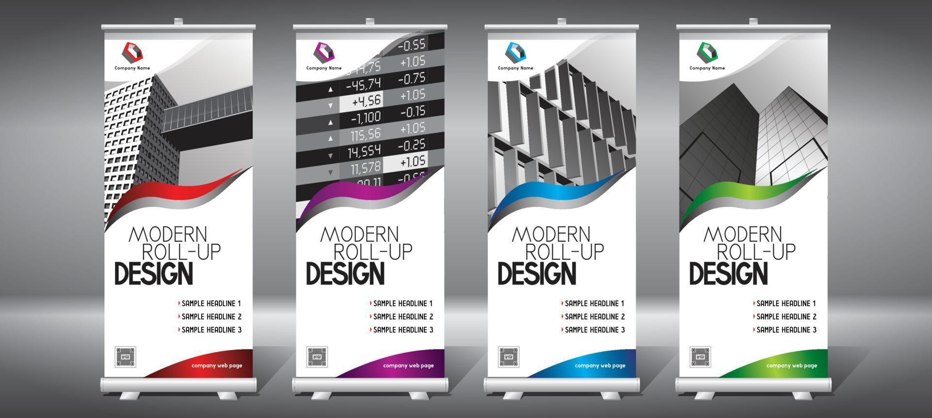 Set of Rollup Templates vector