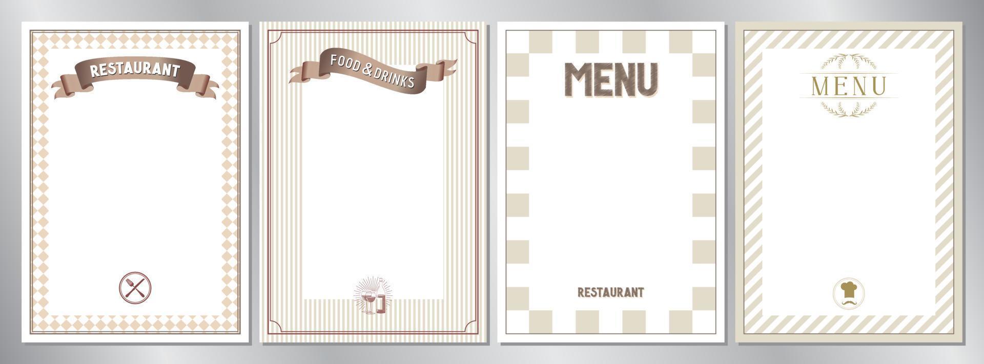 Classic Restaurant Menu Templates vector