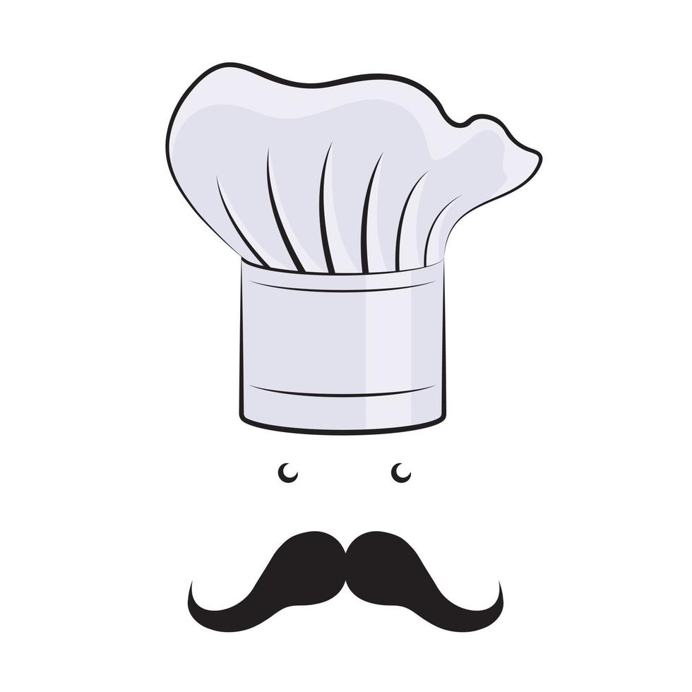 chef con una ilustración de bigote vector