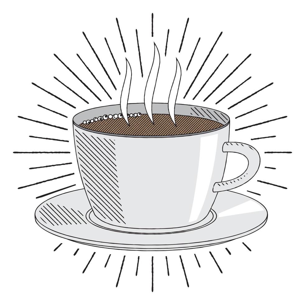 ilustración de taza de café caliente vector