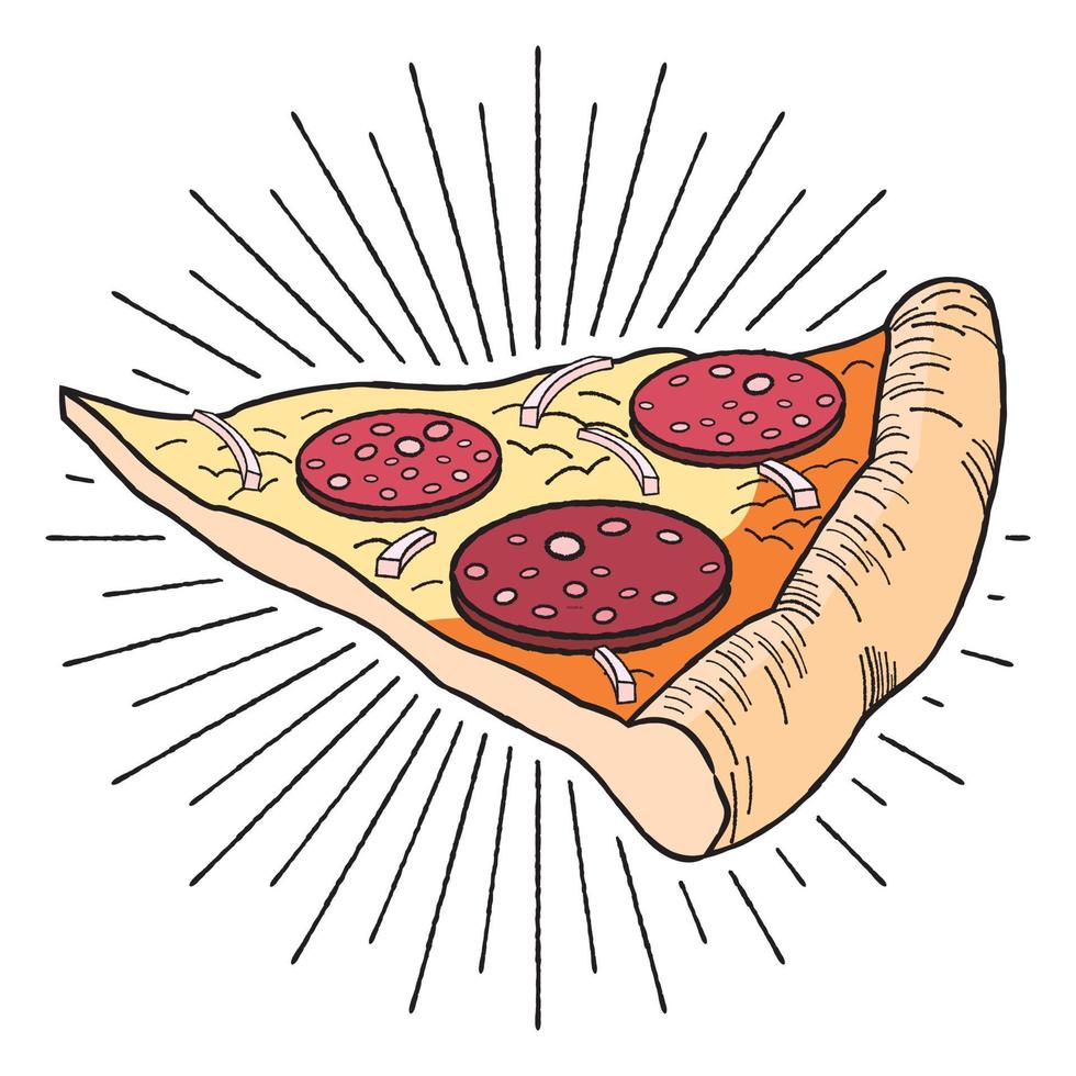 Pizza with Pepperoni Illustration vector