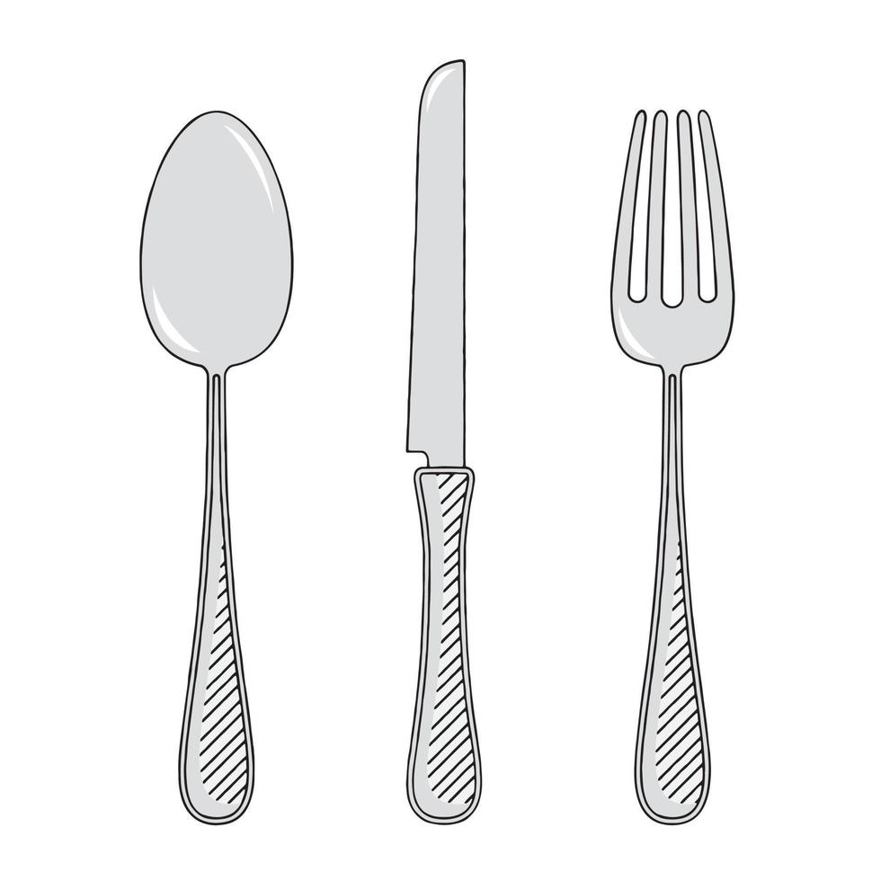 Fork, Knife and Spoon Illustration vector