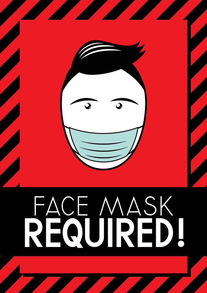 Poster about the Obligation to Wear Face Masks vector