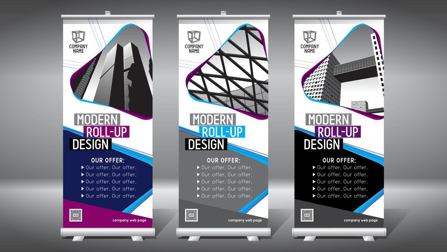 Set of Rollup Templates vector