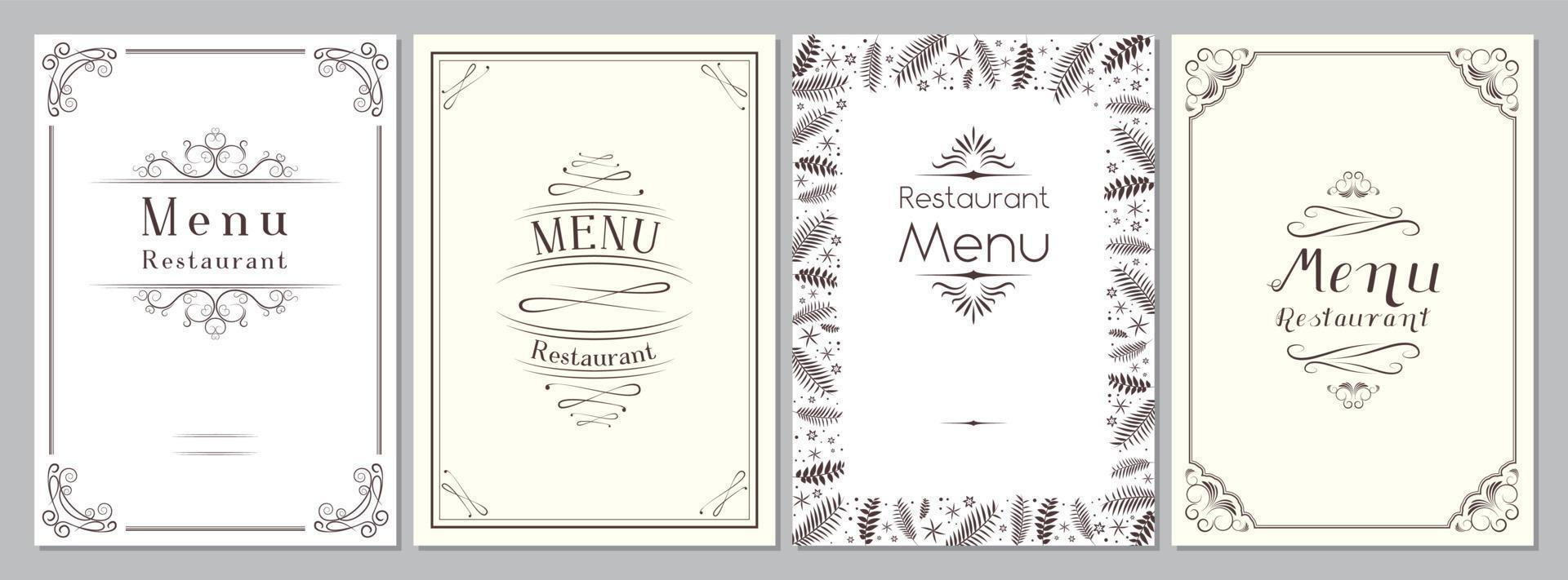 Classic Restaurant Menu Templates vector