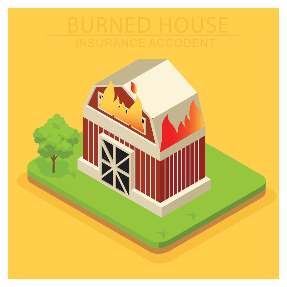 3D isometric house damage due to natural disaster. Vector Isometric Illustration Suitable for Diagrams, Infographics, And Other Graphic assets