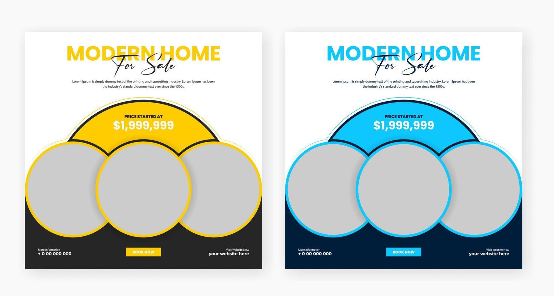 real estate home sale social media post template design vector