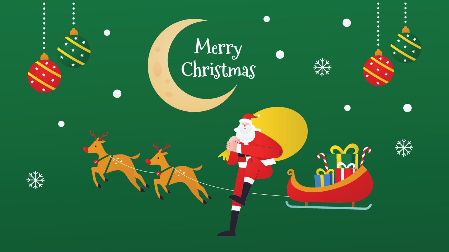 Merry Christmas Santa Greetings Vector Illustration