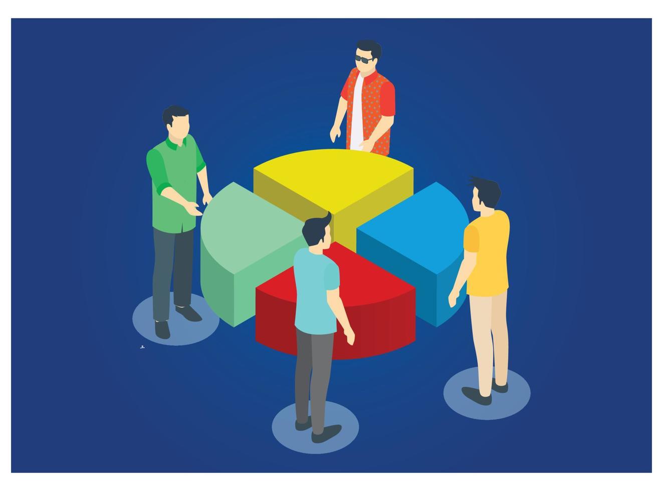 Isometric business hands putting puzzle pieces together. Vector Isometric Illustration Suitable for Diagrams, Infographics, And Other Graphic assets
