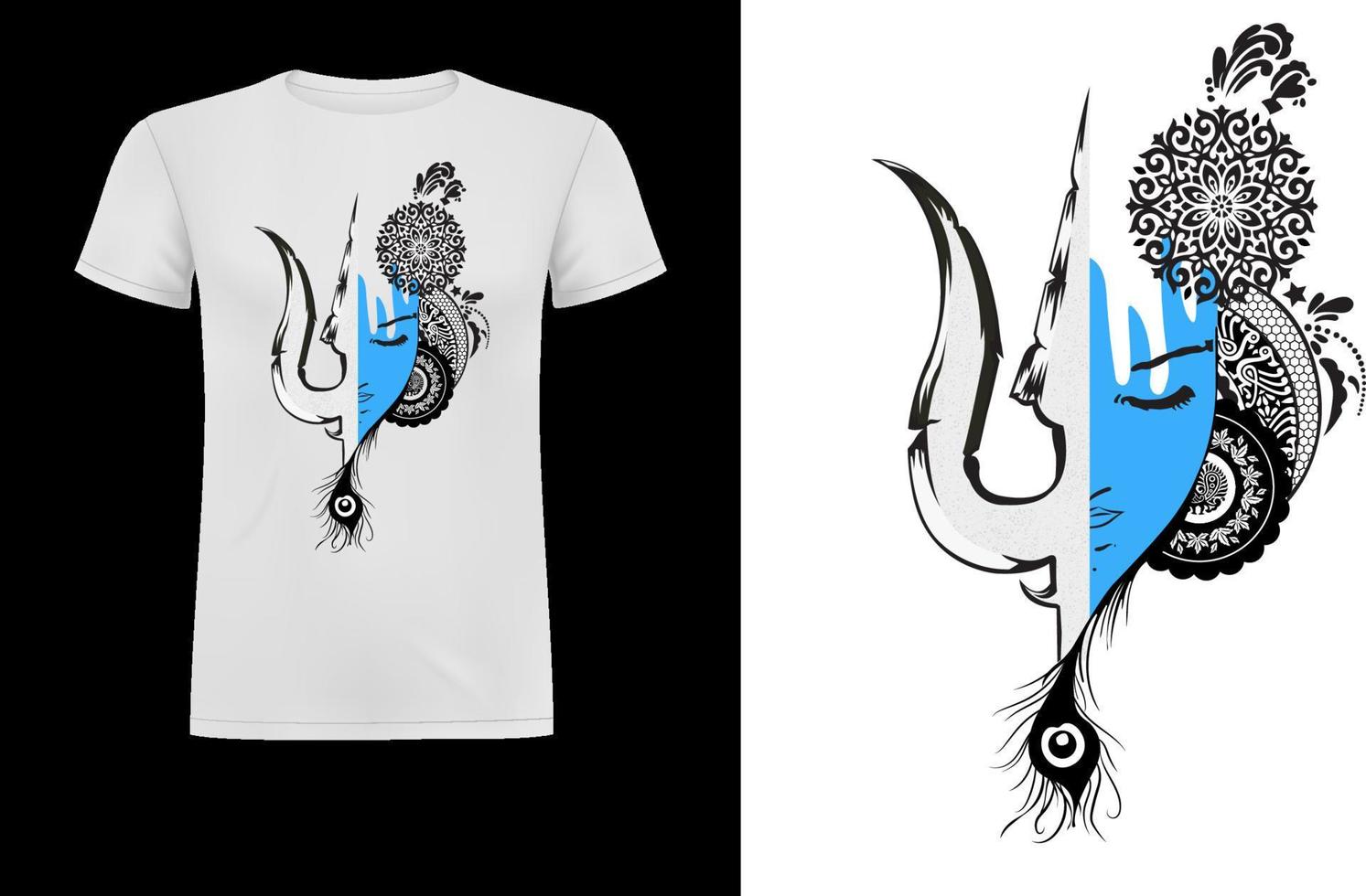 The Lord Krishna T-shirt Design vector