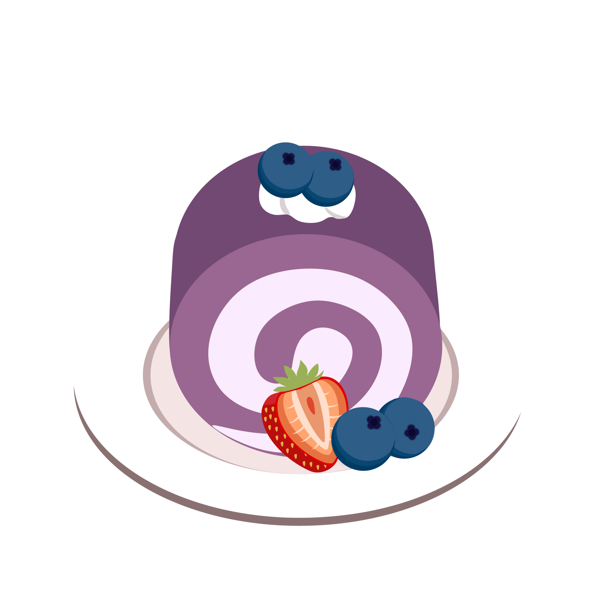 Blueberry roll cream cake baking theme for your snack food 16395968 png