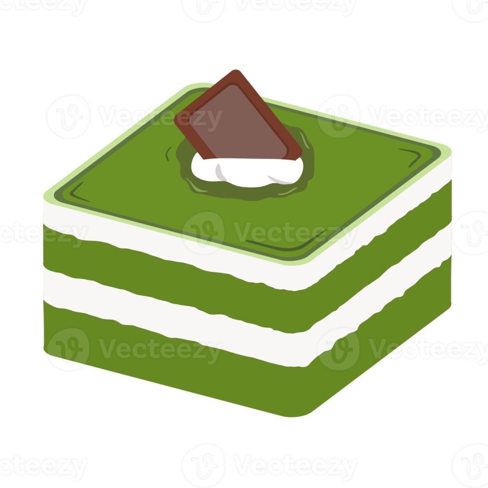 caja de postre matcha con sabor a té verde, fresa y arándano, tema de comida png