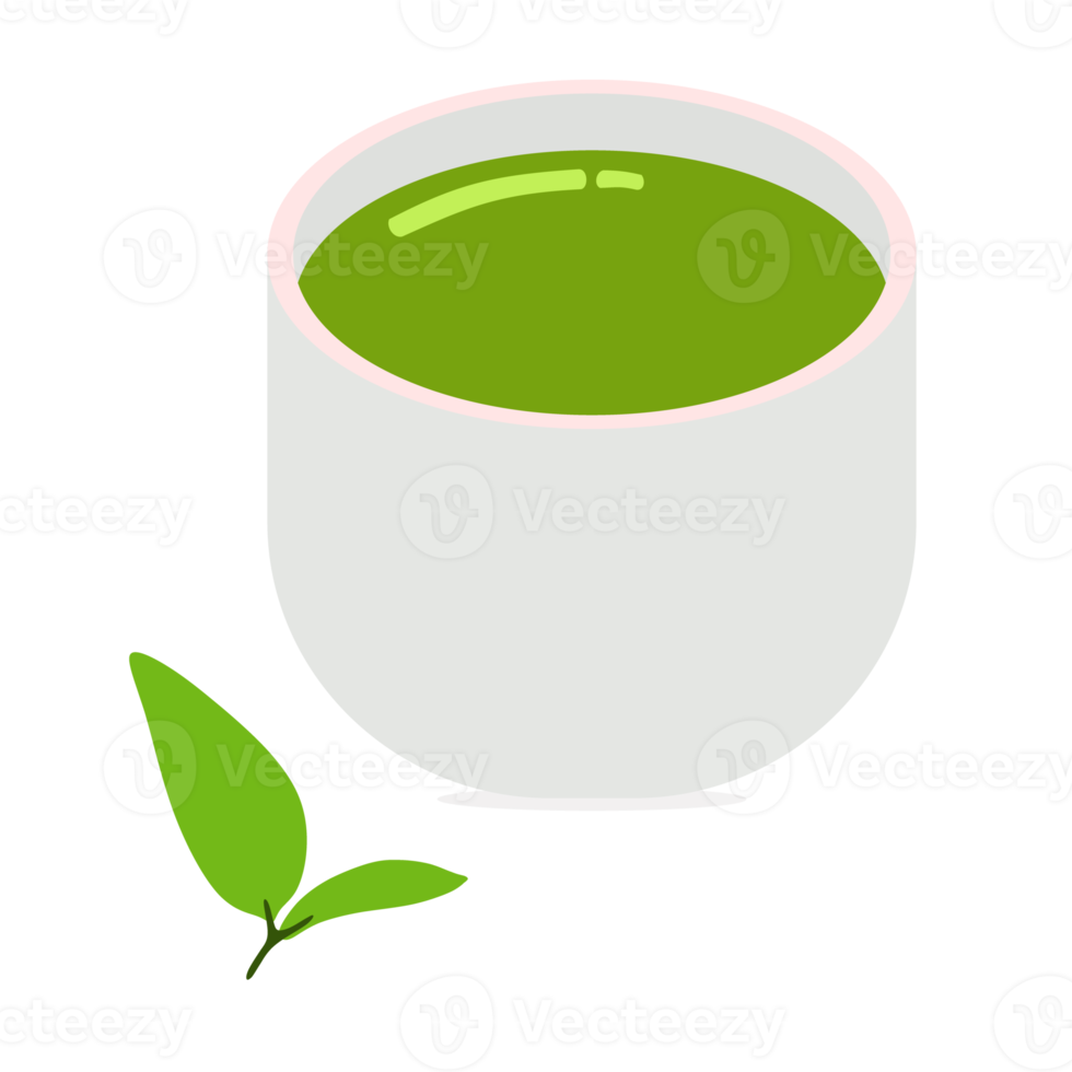 Hot green tea mug ceramic, for your healthy drink png