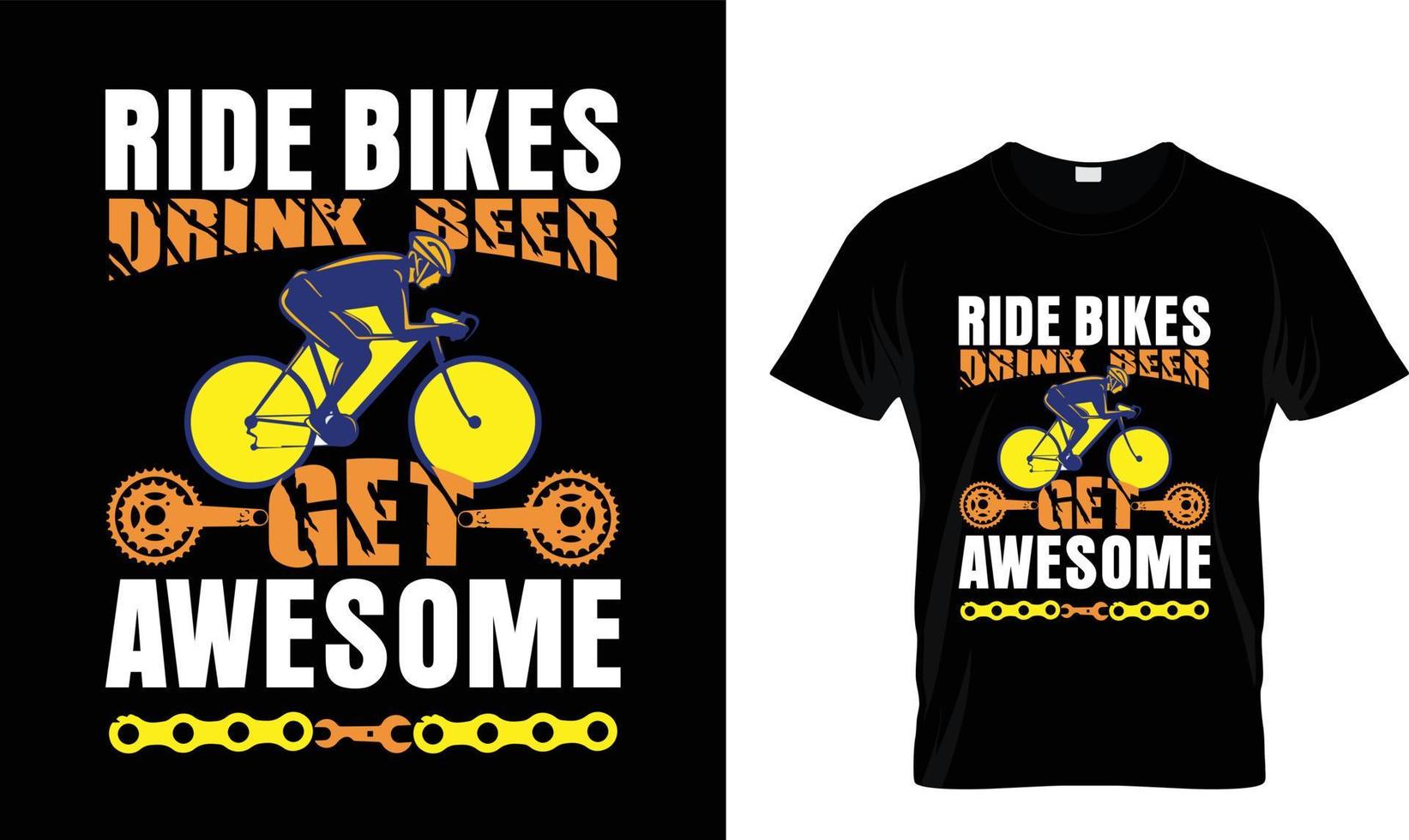 Bicycle T-Shirt Design  Free Vector