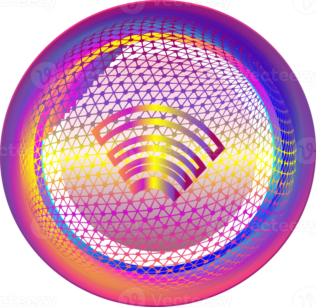 Season festival ball round wifi button connection icon technology element for decorative backgrounds png