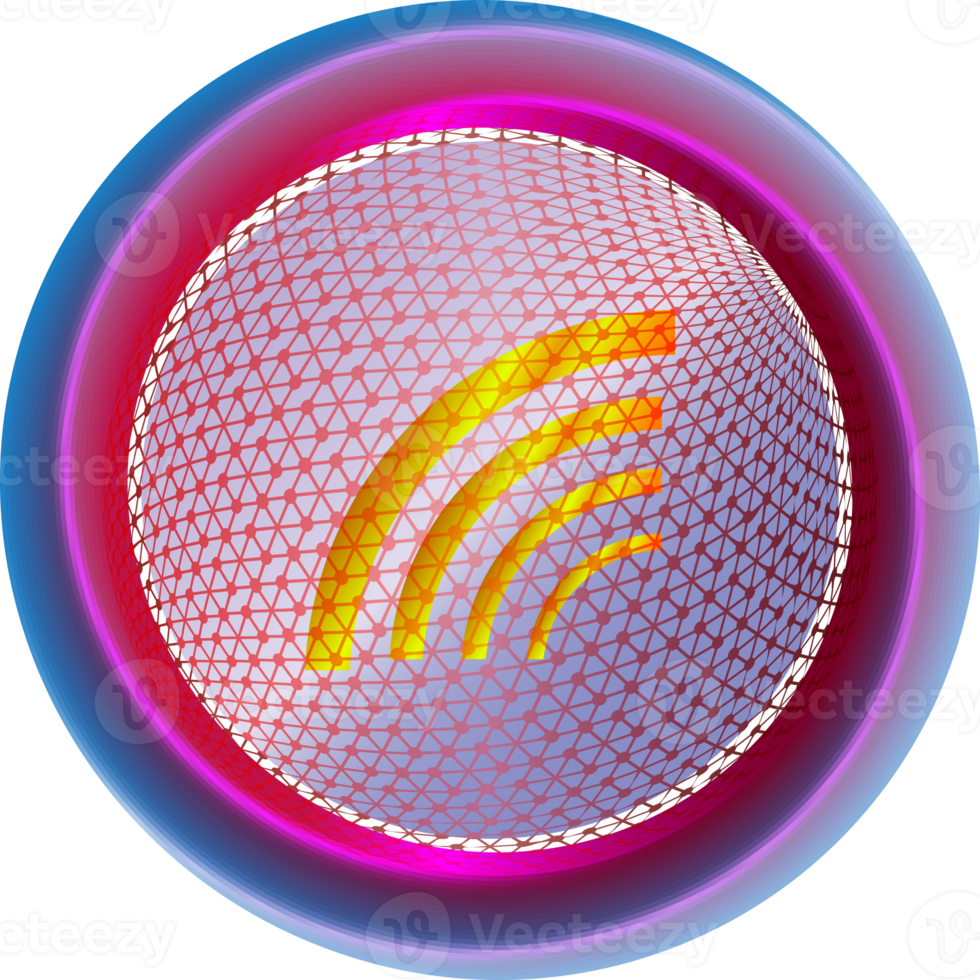 Season festival ball round wifi button connection icon technology element for decorative backgrounds png
