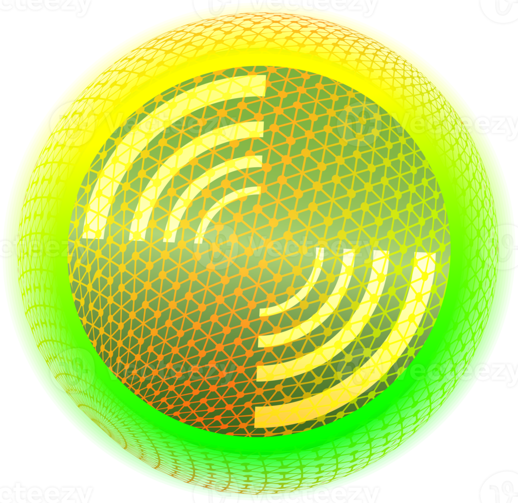 Season festival ball round wifi button connection icon technology element for decorative backgrounds png