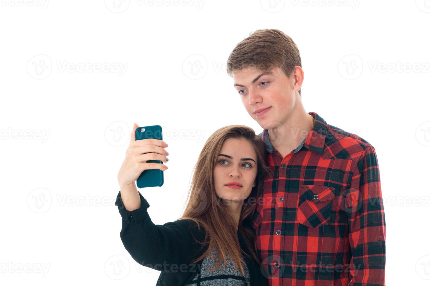 pareja elegante enamorada en el estudio foto