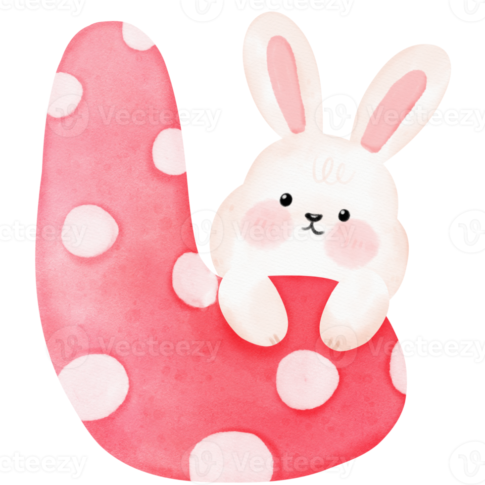 Cute bunny watercolor illustration png