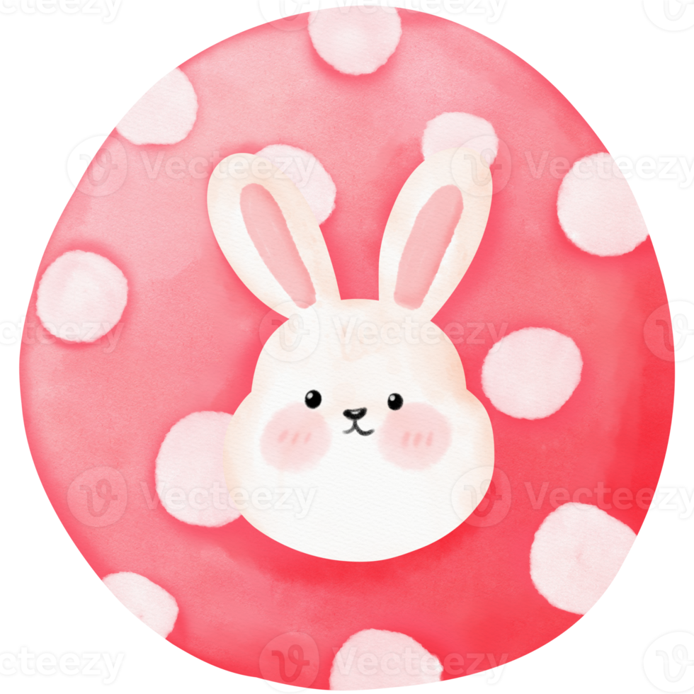 Cute bunny watercolor illustration png
