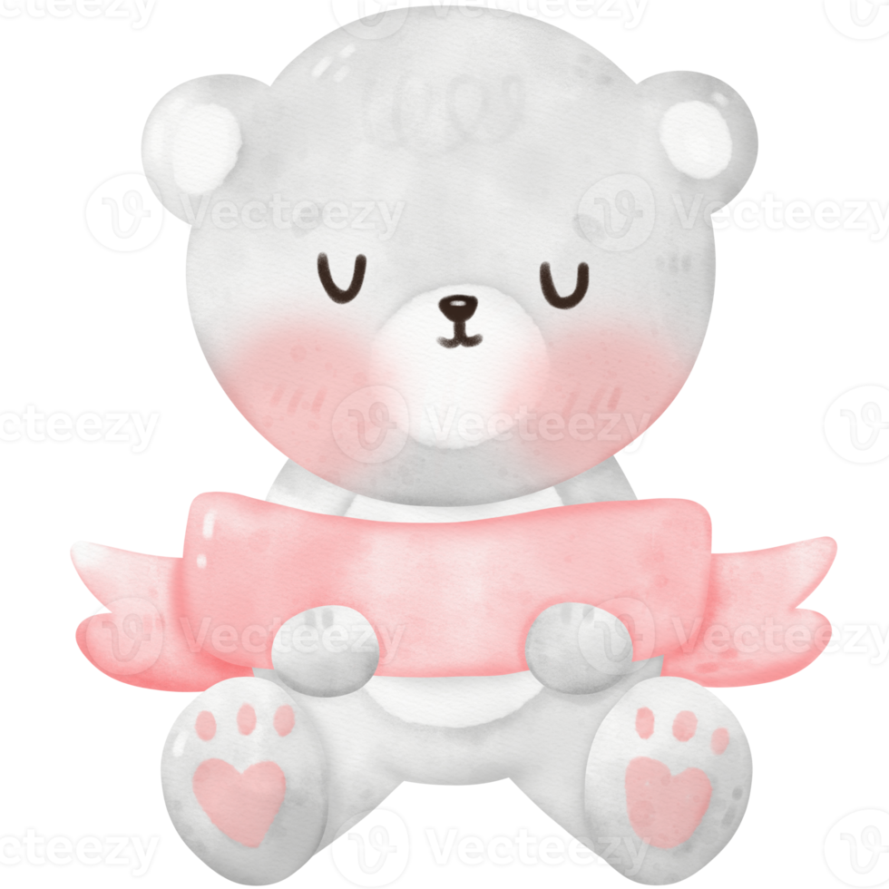 Sleepy bear and banner png